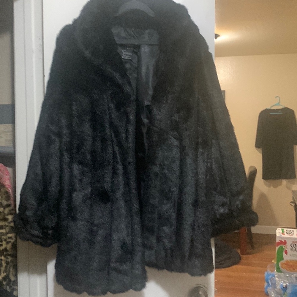 Dennis basso winter faux fur coat